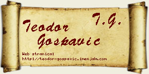 Teodor Gospavić vizit kartica